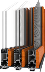 138/210 Aluminum Wood Sliding door - Product View 2