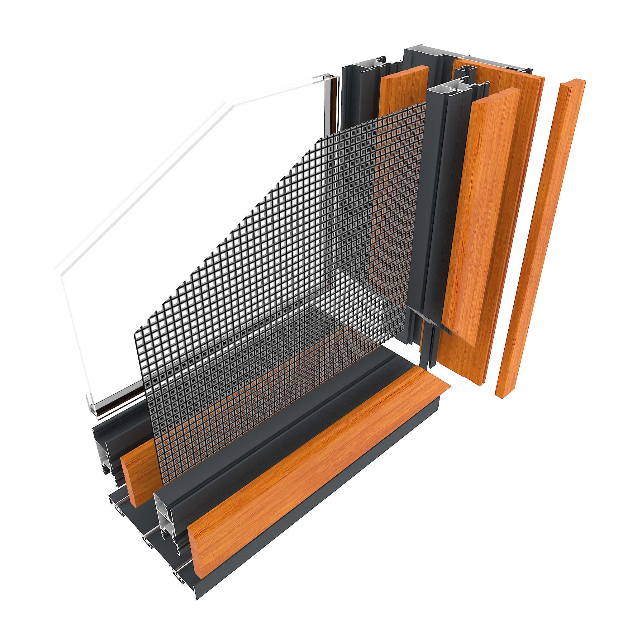 138/210 Aluminum Wood Sliding door - Product View 3