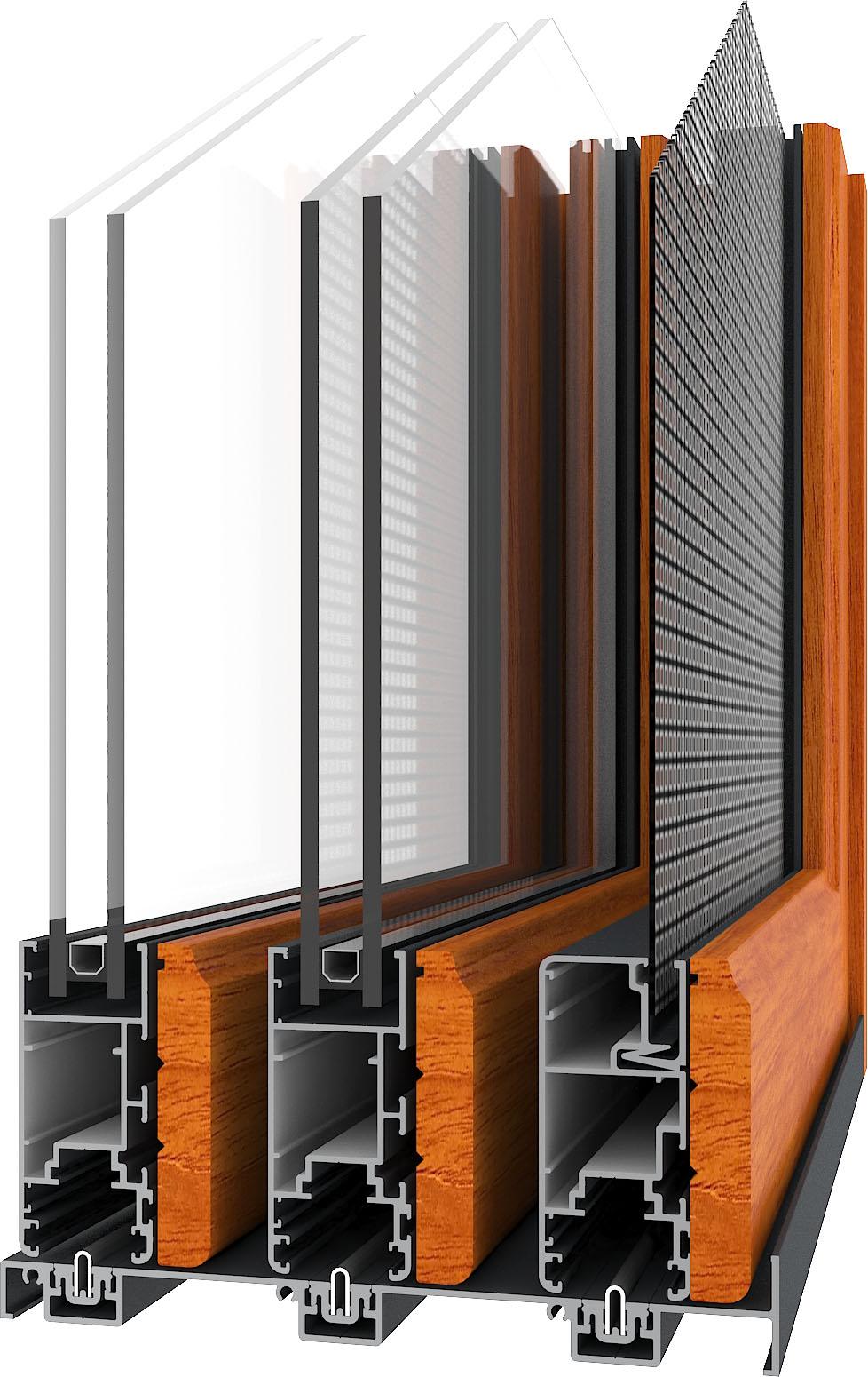 138/210 Aluminum Wood Sliding door - Product View 2